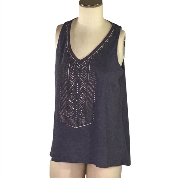 Knox Rose Tops - Knox Rose Grey/Gold Embellished Top, M , EUC